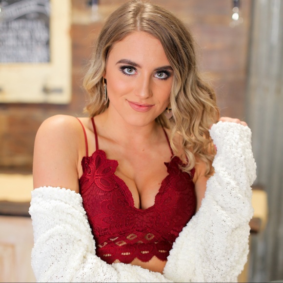 Infinity Raine Other - LAST ONE! Burgundy Lace Bralette with Padding